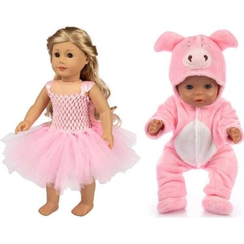 Doll Dress Up Clothes Set Pink Little Fairy Bowknot Dress for 18in US Girl Doll