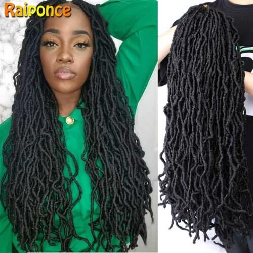 Nu Locs Crochet Hair Braids Goddess Faux Locs Curly Synthetic Ombre Braiding Hair Pre Loop Wavy Gypsy dreadlocks hair extensions