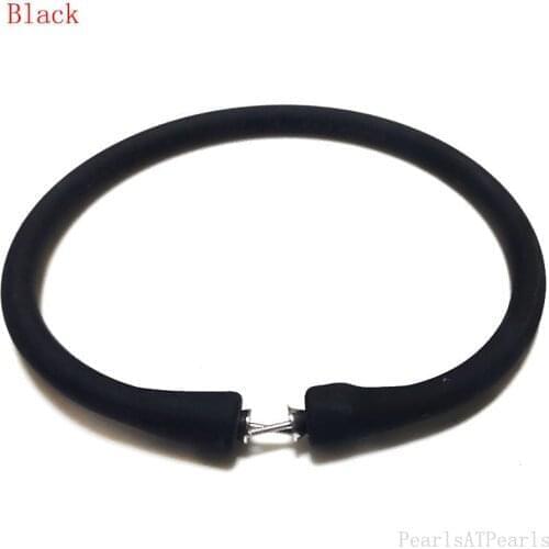 Wholesale 6 inches/145mm Black Rubber Silicone Wristband for Custom Bracelet