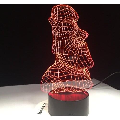 Stonehenge Stoneman Rechargeable 3D LED Night Light Portable 7 Colors Changing Touch Lamp Household Shaped Table Lamps Gift