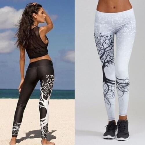 The Pop Lady Hit Leggings Yoga Pants Branch Print Pants Tight Sweatpants Women Print Pants