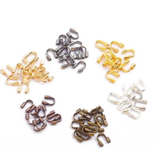 100pcs/lot 4x4mm Wire Protectors Wire Guard Guardian Protectors Loops U Shape Accessories Clasps Connectors For Jewelry Making