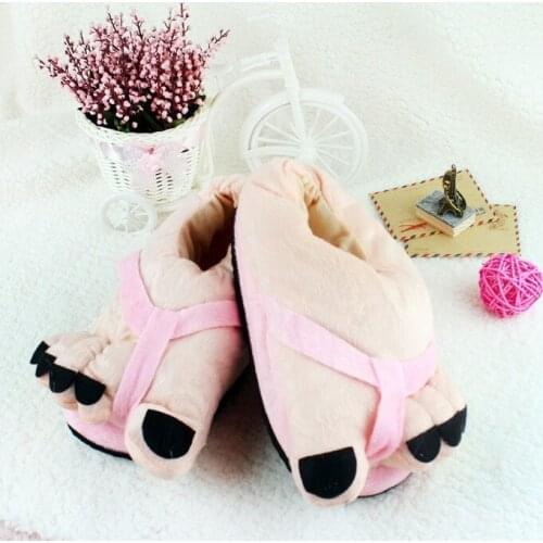 Drop Shipping Novelty Cute Cartoon Women Female Pink Toe Animal Winter Indoor Home House Plush Slippers Cosplay Shoes