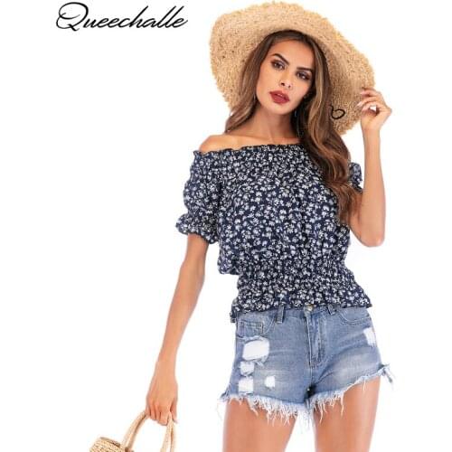 Блузки с цветами QUEECHALLE China At AliExpress