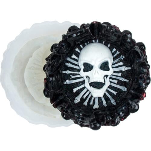 Transparent Silicone Mould Dried Flower Resin Mold Decorative Craft DIY Skull Ashtray Mold epoxy resin molds for jewelry