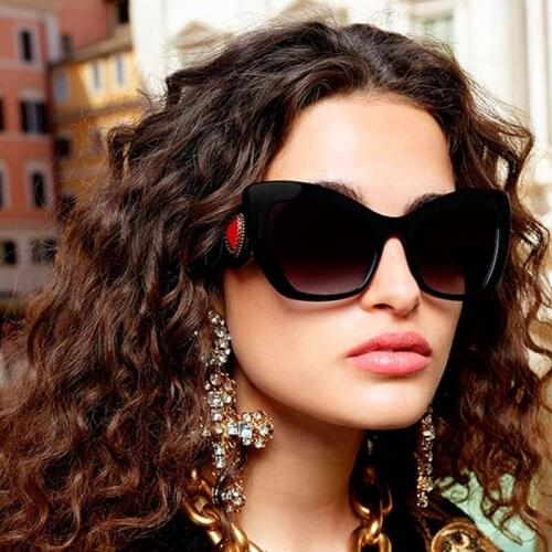 Luxury Cat Eye Sunglasses Women Vintage Cat Eye Sun Glasses Men Goggle Heart Sunglass Oculos Feminino Lentes Gafas De Sol UV400
