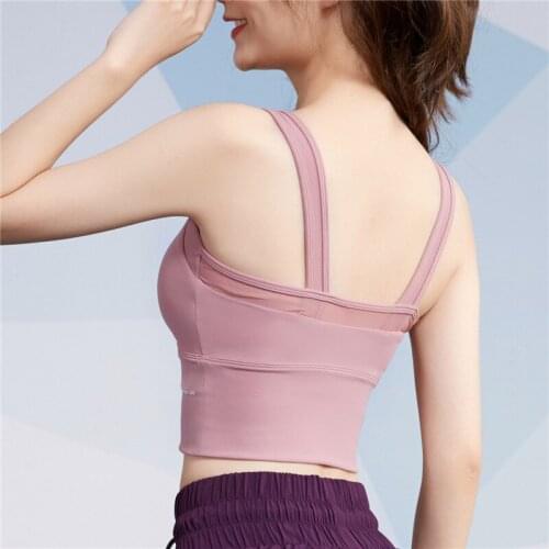 Sports bra for women shockproof running shoulder belt vest gathered shape fitness yoga vest thin strap sports bra workout tops