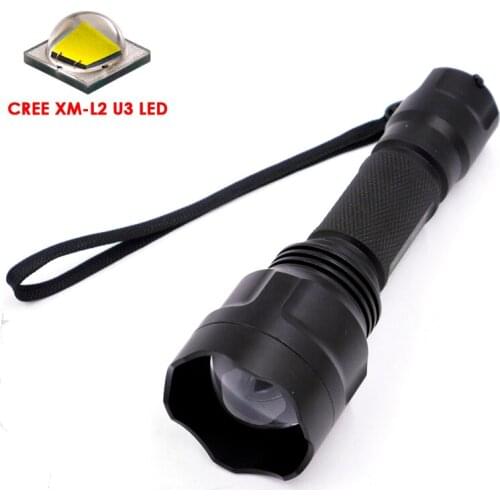 Manta Ray C8s LED Flashlight ZOOM 10w CREE XM-L2 U3 Waterproof Lanterna LED 5Modes Zoomable Flashlight Linterna led Torch(18650)