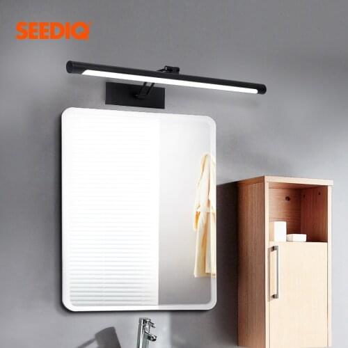 Nordic Led Bathroom Lamp Black Sconce Wall Lamp 8W 40CM 12W 55CM AC 90-260V Vanity Light Fixtures Wall Light for Living Room