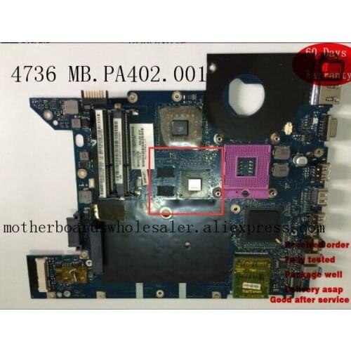 Replacement Laptop Motherboard LA-4494P for ACER 4736 4736G 4736Z MB.PA402.001 MBPA402001 Tested
