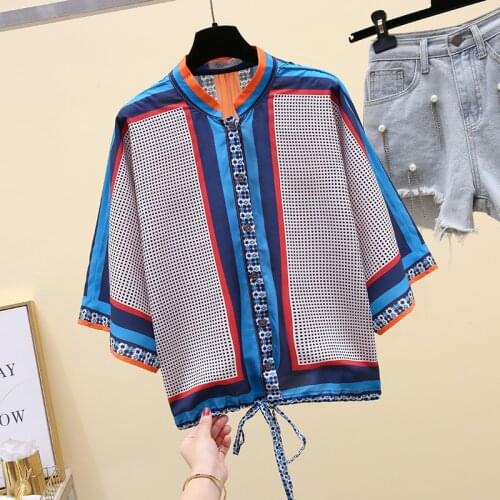 2020 Summer New Wave Dot Contrast Color Bat Sleeve Cover Belly Shirt Female Design Sense Niche Chiffon Top GX1417 Blouse Women