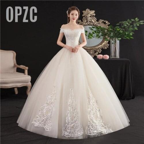 New Arrival Beautiful Boat Neck Off Shoulder Wedding Dresses Lace Embroidery Appliques Vestidos De Novia Plus Size Bride Gown
