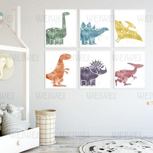 Dinosaur Kids Room Home Decoration Painting Tyrannosaurus Pterosaur Living Room Wall Canvas Poster Children Bedroom Prints