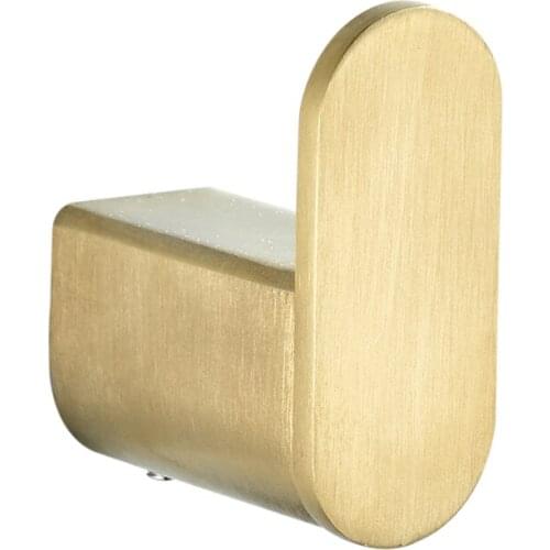 Leyden Stainless Steel Towel Hook Brushed Gold,Wall Mounted Robe Hanger Round Edge and Corner