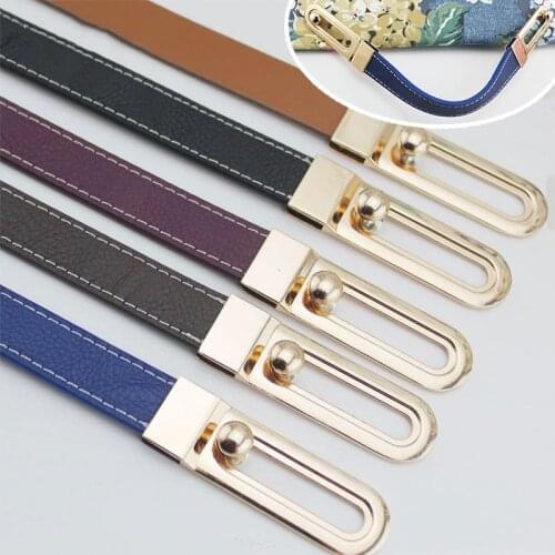 1Pc Bag Handle Strap Replacement Bags Belt Pu Leather Handbag Straps Hang Hook For Handbag Solid Color Bag Part Accessories
