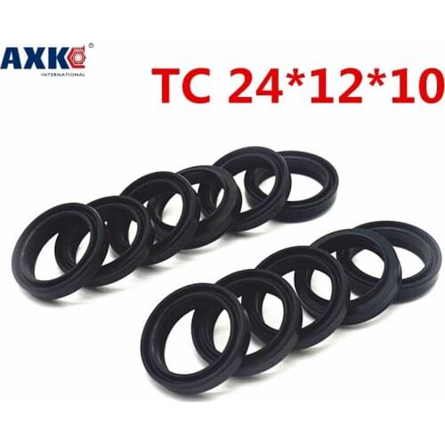 10pcs/NBR Shaft Oil grease Seal TC-24*42*10 Rubber Covered Double Lip With Garter Spring