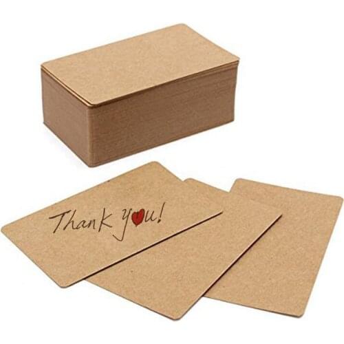 100pcs Blank Kraft paper Business Cards Word Card Message Card DIY Gift Card