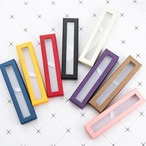 100 pcs High Quality Paper Pen Pencil Case With Clear Window Box Display Boxes Wedding Gift Customized LOGO SN577