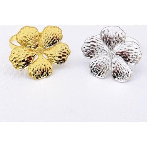 12pcs/metal alloy petal napkin ring Western food tabletop decorations for Western food etiquette supplies