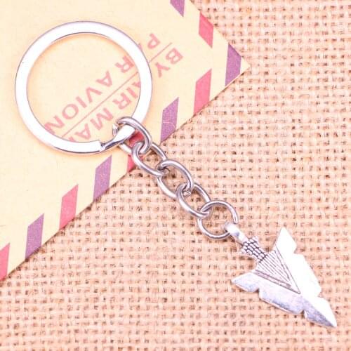 20pcs New Fashion Keychain 28x15mm indian arrowhead dagger Pendants DIY Men Jewelry Car Key Chain Ring Holder Souvenir For Gift