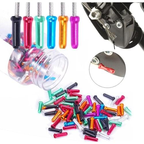 50Pcs Aluminum Bicycle Bike Brake Shifter Derailleur Inner Cable Wire End Caps