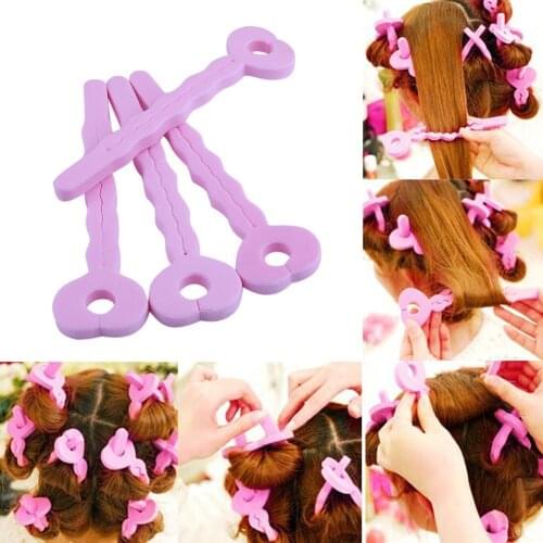 6pcs Sponge Curl Sticks Sleeping Beauty Curls Bar Magic Hairdressing Tool Hair Curlers Salon DIY Styling