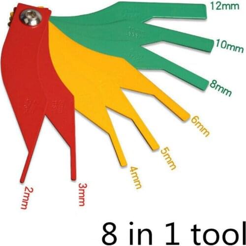 8-in-1 Thickness Gauge Measure Ruler Tool Automotive Brake Pad Feeler Lining Car Styling