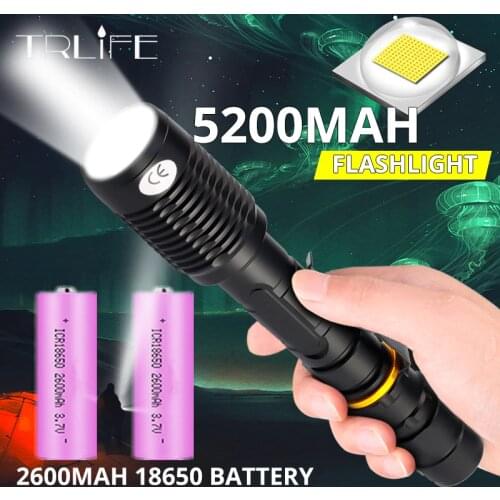 8000LM Tactical Flashlight Aluminum Lamp Ultra Bright Waterproof Torch T6/L2 Zoomable 18650 rechargeable Battery for camping