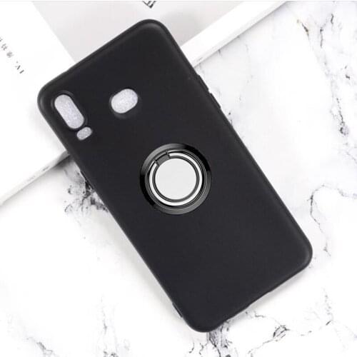 For Samsung Galaxy A6s 6.0 Inch Back Ring Holder Bracket Phone Case Cover TPU Soft Silicone On SM-G6200