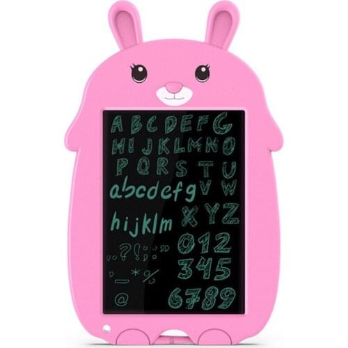 8.5 Inch LCD Handwriting Pink Rabbit Cartoon Erasable Writing Board with Lock Screen Color Thick Pen Learning Toys for Children