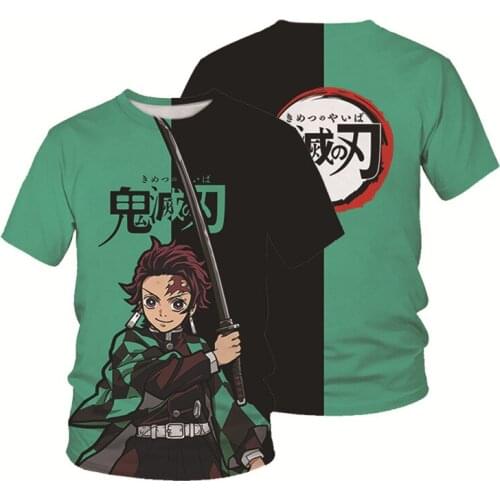 Anime Demon Slayers Blade Mens and Womens T-shirt 3D Digital Printing Short Sleeve T-shirt
