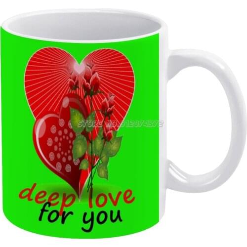 Deep Love For Yuou Coffee Mugs Style Cartoon Tea Coffee Mug Cup Birthday Gift Collection Figura Di San
