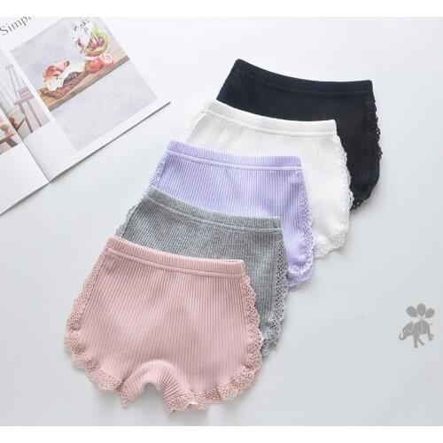 3-12 Yrs New Cotton Girls Lace Shorts Pink Girl Safety Pants Underwear Shorts Cute Briefs For Kids
