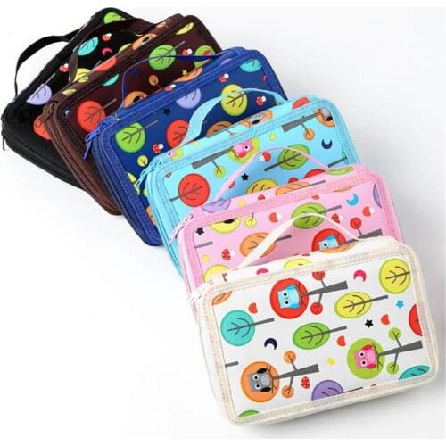 Kawaii Owl School Pencil Case for Girls Boys Pen Case 2 Layers 32 Holes Cute Large Penal Pencilcase Storage Stationery Pouch Box
