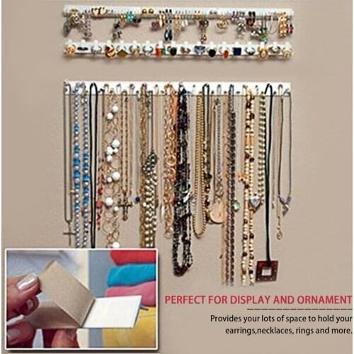 9 in 1 Adhesive Paste Wall Hanging Storage Jewelry Hooks Jewelry Display Organizer Earring Ring Necklace Hanger Holder