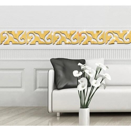 Continental Wall Stickers DIY Home Decoration Ceiling Diagonal 3d Mirror Wall Stickers Wall Art Pegatinas Paredes Decoracion