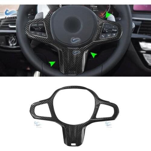For BMW G Chassis G01 G02 G05 G11 G20 G29 G30 G32 G38 G40 ABS Carbon Texture Car Interior Steering Wheel Cover Frame Trim