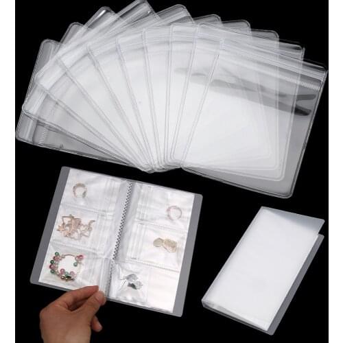Hot Transparent Jewelry Storage Book Small Plastic Gifts Jewelry Zip-lock Bag Reclosable Rings Earring Necklace Organizer
