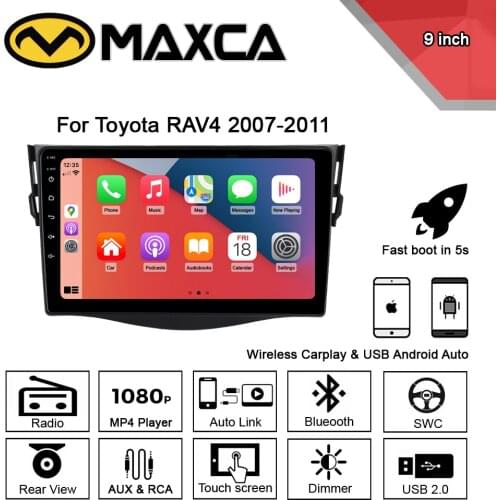 MAXCA 9 inch Wireless Carplay Android auto radio For Toyota RAV4 Multimedia Video Player