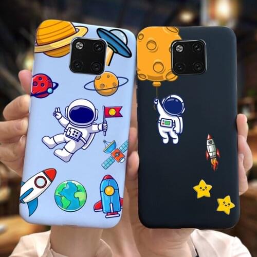Cute Astronaut For Huawei Honor 20 Case YAL-L21 Silicone Cover Soft Phone Case Matte Fundas For Huawei Mate20 Pro Honor20 Bumper