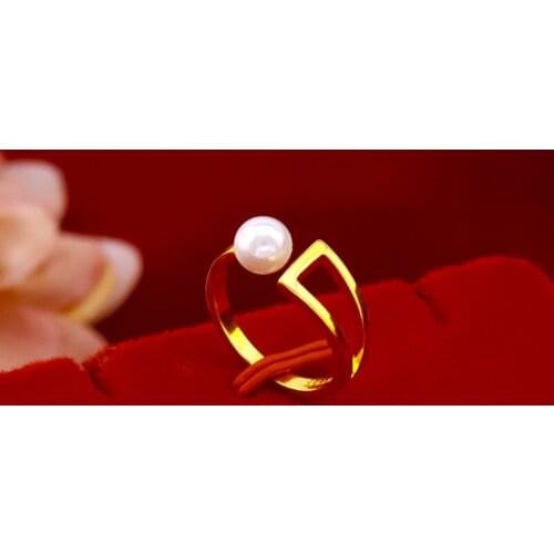 Fashion Temperament Women Wedding Ring Yellow Gold Filled Women Simple Party Gift