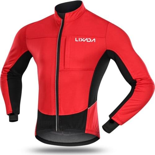 Men Winter Cycling Jacket Thermal Windproof Waterproof MTB Bike Jacket Sports Softshell Coat Bicycle Clothing Reflective Jacket