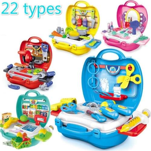 Kitchen Cutlery Kitchen Kitchen Kitchen Kitchen Tool Set with Doctors Toys in Home Suitcase