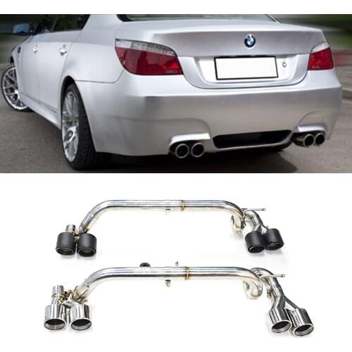 1 Set Car Exhaust Tip For BMW E60 520i 525i 5 Series Changed M5 Bumper Exhaust Pipe Stainless Steel Muffler Tip Tailpipe