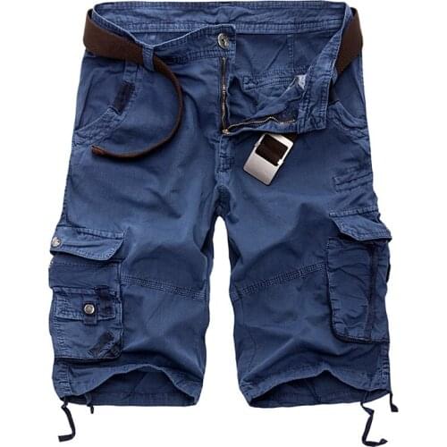 2016 New Men Camouflage Cargo Military Shorts Cotton Loose Fit Baggy Tactical Army Cargo Short Trousers No Belt