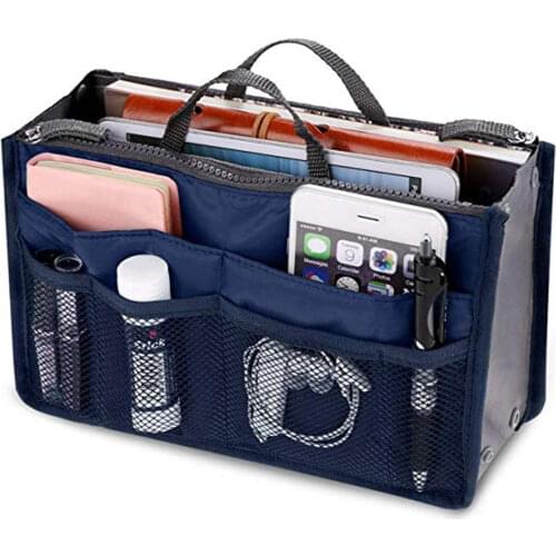 New Ladies Portable Makeup Organizer Bag Multifunction Travel Compartment Handbag Women Simple Zipper Storage Cosmetic Bag Women