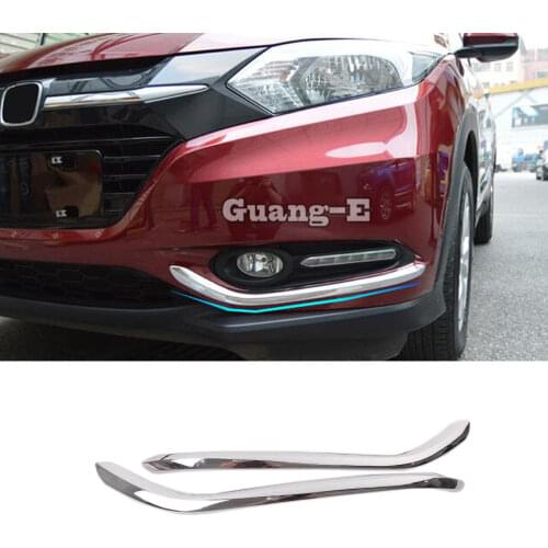 Car Body Head Front Fog Light Lamp Frame Stick Style Corner ABS Chrome Trim For Honda HR-V HRV Vezel 2014 2015 2016 2017 2018