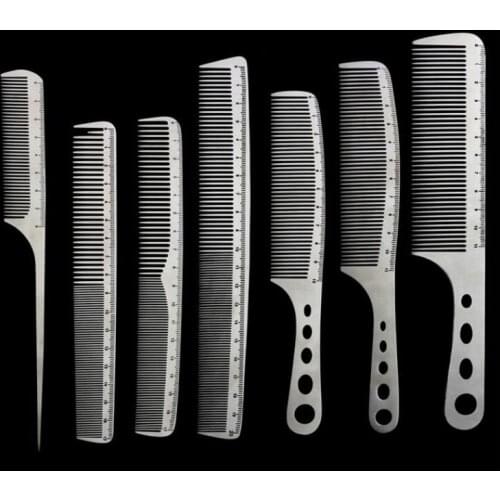 Titanium steel comb professional beauty salon hairdresser anti-static barber super fine comb hair brush
