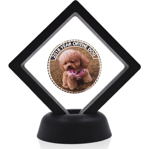 Happy New Year Souvenir Coin 999.9 Silver Year of The Dog Lucky Coin with Stand