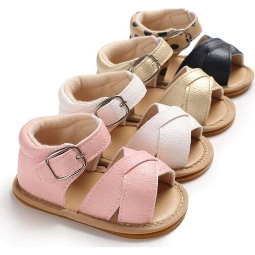 0-12M Summer Baby Kid Boy Girl Sandals Prewalker Newborn Leather Soft Sole Crib Shoes